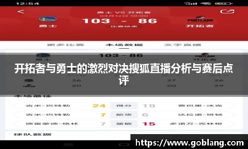 开拓者与勇士的激烈对决搜狐直播分析与赛后点评
