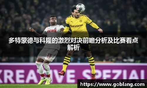多特蒙德与科隆的激烈对决前瞻分析及比赛看点解析